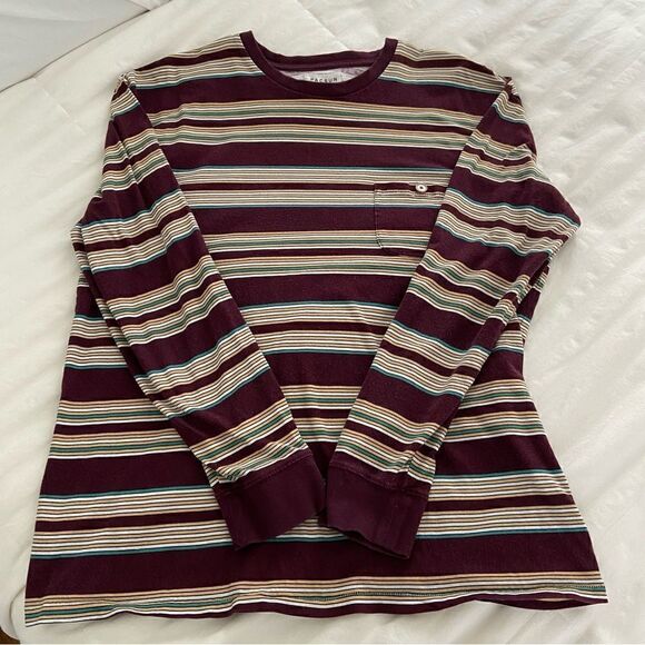 PacSun Striped Crewneck Long Sleeve Shirt Vintage Y2K Preppy‎ Size XL - Picture 8 of 10